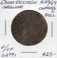 Great Britain Charles I Shilling 1625/49 Bell S2791 - F/VF