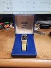 Vintage Seiko 5P32-5B90 Gold Tone Quartz Men's Wristwatch w Original Box Running