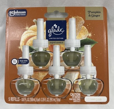 GLADE PlugIns Scented Oil Refill 5ct, PUMPKIN SPICE THINGS UP,  Air Freshener