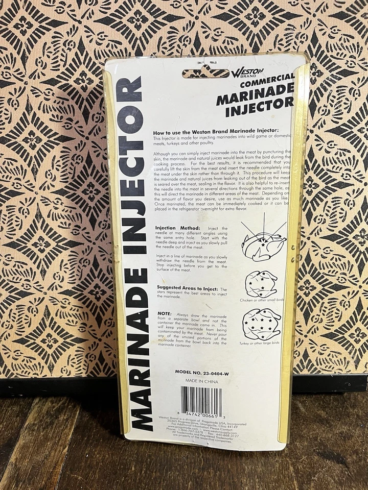 Inyector de adobo comercial Weston de colección latón niquelado nuevo en caja nuevo Flavortown Foto 2 de 4