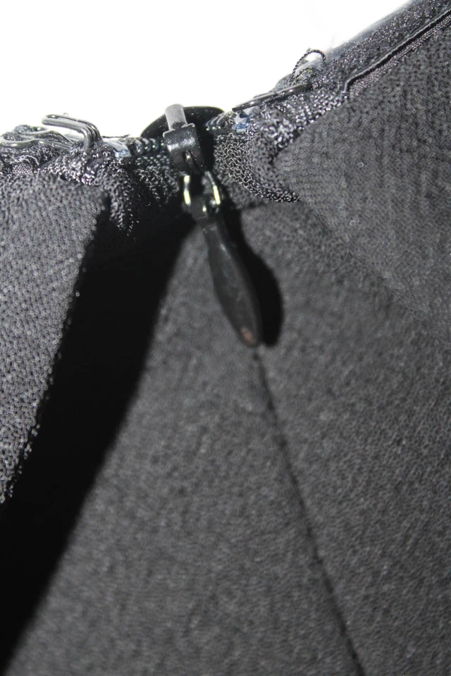 Falda negra con cremallera trasera texturizada en capas Trina Turk para mujer talla 10 Foto 4 de 4