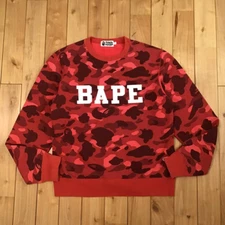 BAPE LOGO Red camo sweat shirt A Bathing Ape Size L