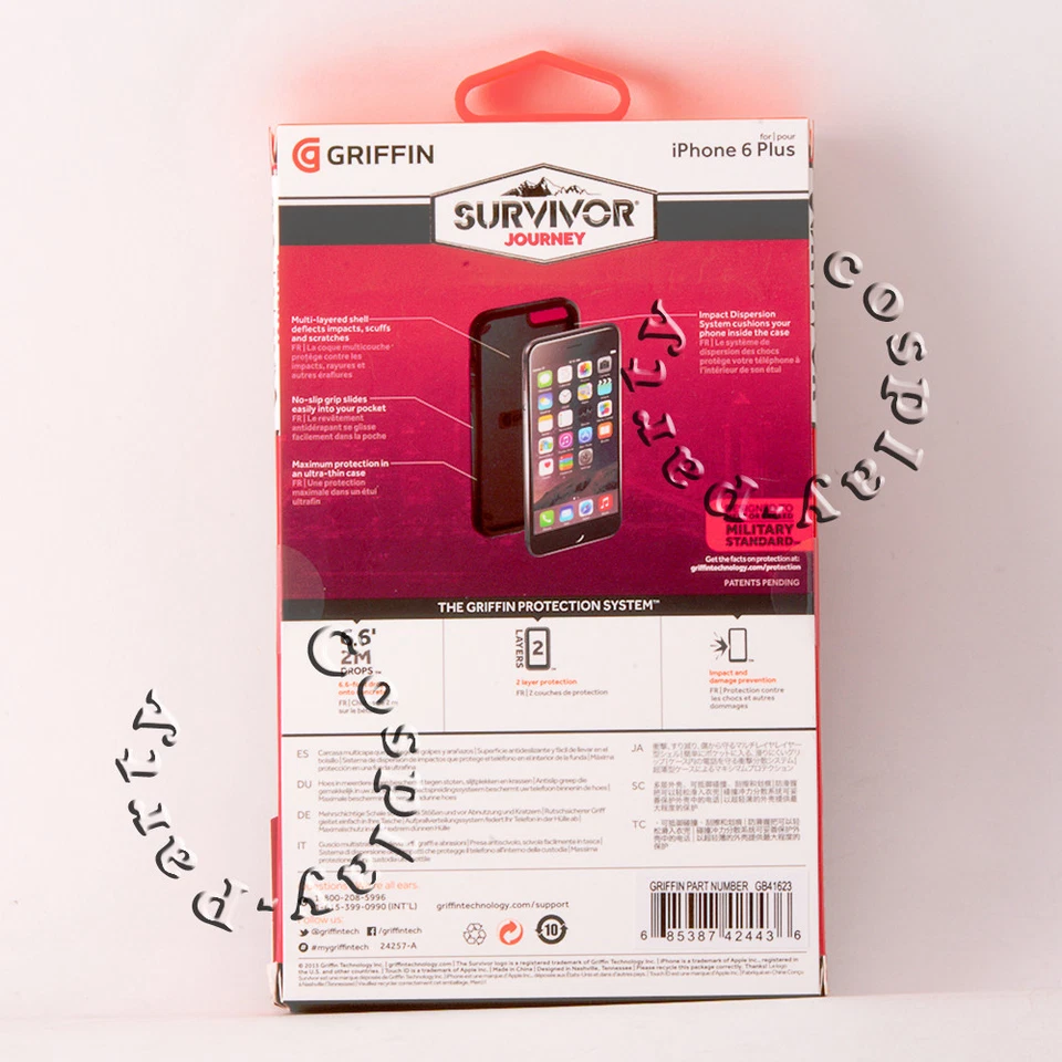 Griffin Survivor Journey iPhone 6 Plus iPhone 6s Plus Protective Case Black Grey - Image 2 of 4