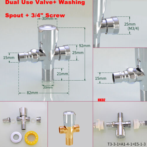 1/2"3/4" Hot-Cold Angle Valve Toilet Copper Valves for Kitchen Sink Tap Triangle - Picture 22 of 24