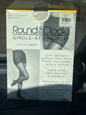 Pantyhose Sheer Leg Round the Clock Durable Lycra Size C Bone Control Top 