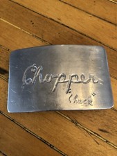 vintage Steel belt buckle  CHOPPER CHUCK  biker harley chopper Charley