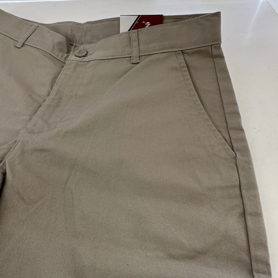 Pantalones Cortos Izod Natural Elastizados Junior Niñas Caqui 20 Reg Frente Plano 12” Entrepierna Nuevos con Etiquetas Foto 3 de 4