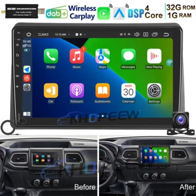 NHOPEEW DAB+ Carplay Android 15 Autoradio für Renault Master Opel Movano B Nissan NV400