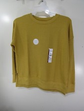 New Womens Time and Tru Sweatshirt Size S 4 6 Yellow Long Sleeve