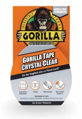 Gorilla Tape Crystal Clear 8,2m Wasserdicht Stark UV Beständig Reparaturband NEU U