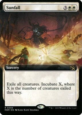 MTG Borderless march of the Machine MOM Sunfall Miscut NM