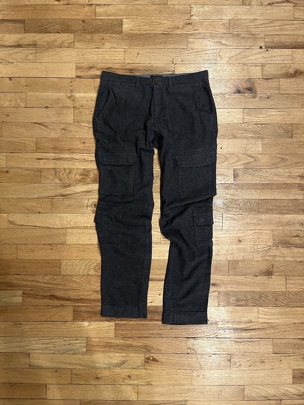 JACHS Men’s Charcoal Soft Flannel Cargo Pants / Sweatpants - Size 30