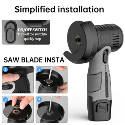 12V 500W Portable Angle Grinder Cordless Grinder Cut Off Polish Grinding Tool