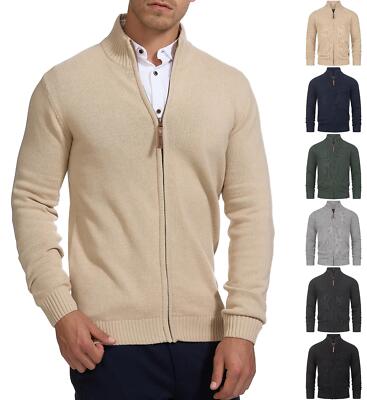 Indicode Herren Strickjacke Inlut-Cardigan Männer Feinstrickjacke  Stehkragen