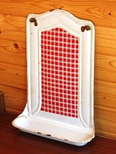 Vintage 50cm French Enamel Kitchen Rack - Utensil Holder Drip Tray Kitchen Rail