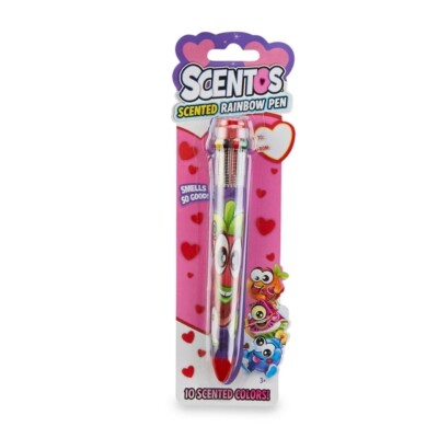 Scentos Valentine's Day Ballpoint Rainbow Pen with 10 Scented Colors Stationery