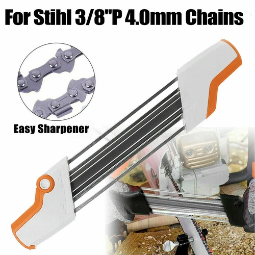 2 IN 1 Easy Chainsaw File Chain Sharpener Kits 7/32 5.5mm For Stihl 3/8
