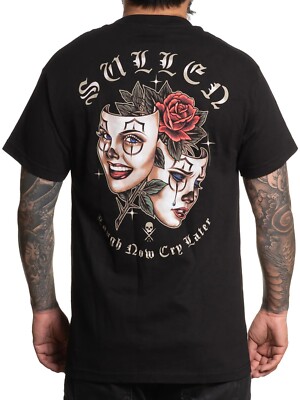 Sullen Men's Laugh Now Short Sleeve Standard T-shirt Theater Faces and Rose Tee