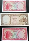 Collection of 6 Cambodian Riels Banknotes Circa 1960s 1-50, 1-20, 2-5s, 2-1s