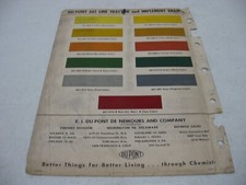 Tractor Implement Enamels 661 Line Original Dupont Paint Color Chip Chart