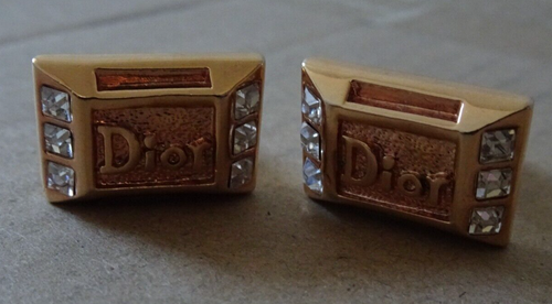 Rare CHRISTIAN DIOR heavy gold and diamond Cufflinks- Cost £250 - Picture 12 of 14