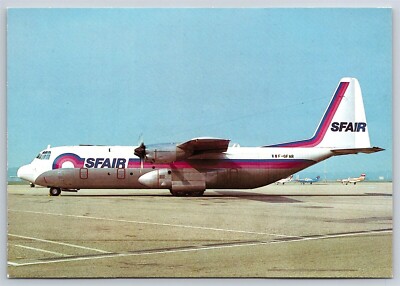 Airplane Postcard SFAIR Airlines Airways Lockheed L100-30 Hercules F-GFAR GA4