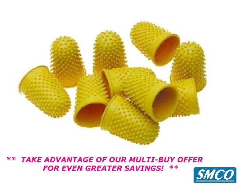 THIMBLETTE Rubber Thimble YELLOW Sz 2 LARGE 20mm FINGER CONE Paper Count BY SMCO eBay