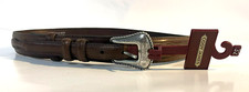 Nocona Mens Brown Basketweave Leather Belt, Silvertone Buckle, Size32 N2476802