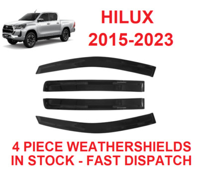 Smoke Black Weathershields Sun Visors Protector to suit TOYOTA HILUX ...