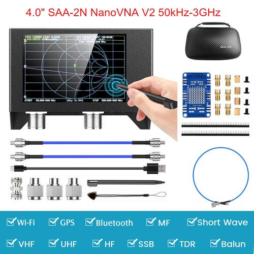 4inch HF VHF UHF 50KHz-3GHz Vector Network Antenna Analyzer Bag & Testboard Kit