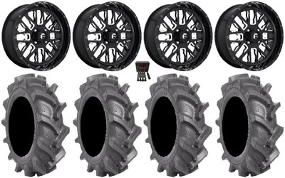 Fuel Stroke Black 20'' Wheels 33'' BKT AT 171 Tires Renegade Outlander