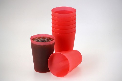 25 rote Plastik Mehrweg Trinkbecher 0,4 liter Partybecher Becher Plastikbecher - Bild 2 von 5