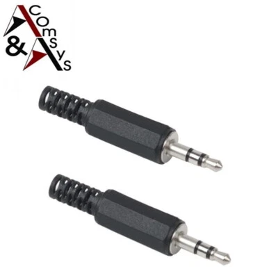 COMSYS 2x 3.5mm Klinkenstecker Löten Klinke Stecker mit Knickschutz für Audio Kabel