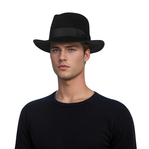 Classic Fedora Hat for Men & Women - Wide Brim, Sweatband With Black Bow Ribbon - Picture 24 of 39