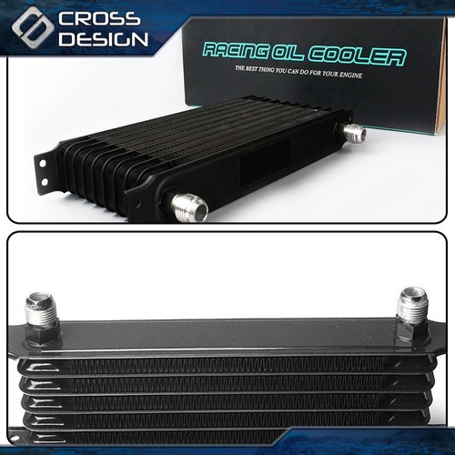7 Row AN10 Universal Full Aluminum Engine Transmission Oil Cooler Black - Picture 4 of 8