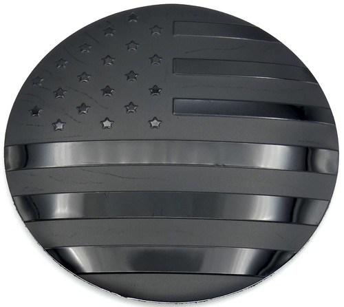 1x Patriotic American Flag Decal Sticker Emblem Aluminum Dome 65mm 2.55" Black - Foto 12 di 21