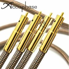 Pair Accuphase Edition OCC RCA Interconnect Cable Signal 24k Gold Plated Cord