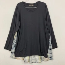 LOGO by Lori Goldstein size XL Gray Multi Color Back Soft Flowy Pullover Tunic