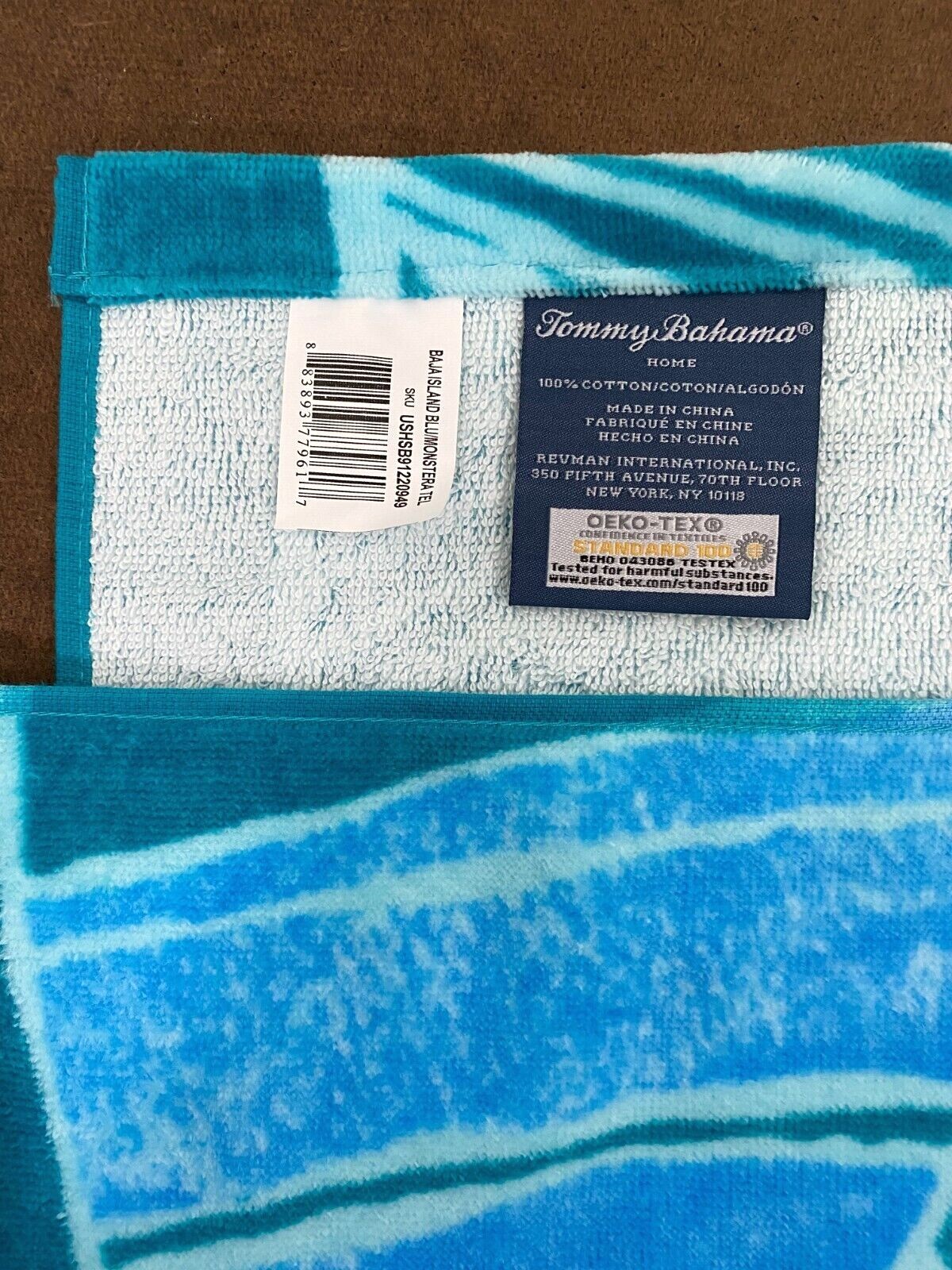 Tommy Bahama Beach Towel Blue Aqua 36 x 68 Cotton Thick Extra Large Soft Logo eBay