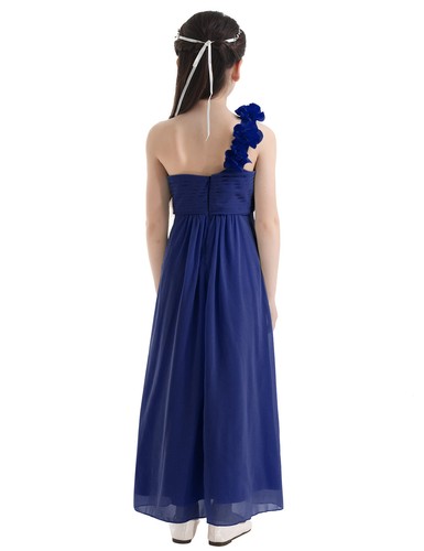 UK Girls Maxi Dress Wedding Party Bridesmaid Dress One Shoulder Formal Ball Gown - Picture 48 of 88