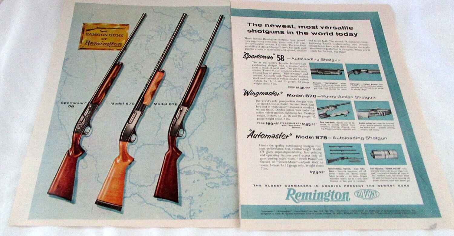 1960 Remington Shotgun Model 870 878 & Sportsman 58 Original Col