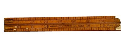 Antique Rabone No. 1375 folding carpenter s rule made in Birmingham, England.