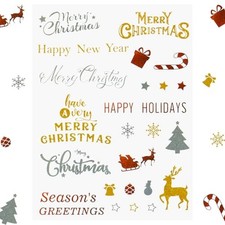 10 Sheets Christmas Stickers Glitter Merry Christmas Stickers for Gifts Craft...