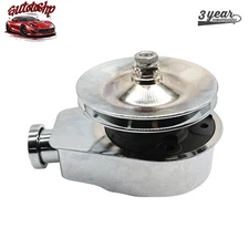 For SBC BBC Chevy Chrome Saginaw Style Power Steering Pump & 1 Groove Pulley