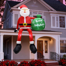 8FT Christmas Inflatable Santa Claus Outdoor Decoration for Yard, Blow up Hangin