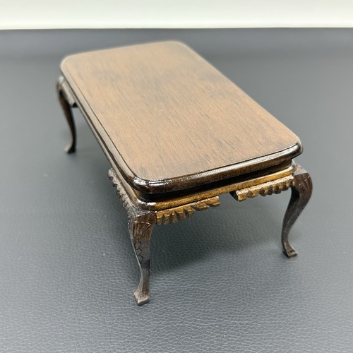 Town Square Miniatures Dining Table T6175 Walnut Finish Dollhouse Furniture - Picture 3 of 7