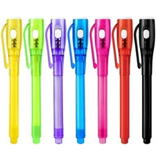 Invisible Ink Pens Spy UV Light Magic Marker 7 Pcs Secret Message Kids Toys