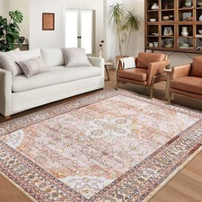 Area Rug Washable Rug Vintage Bohemian Rug, Ultra Soft Area Rugs for