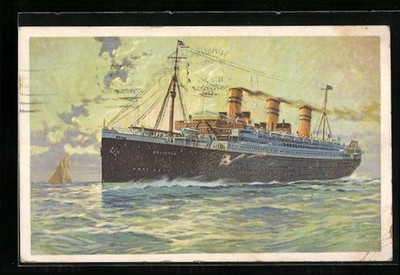 Künstler-AK Passagierschiff Reliance, United American Lines Inc. 1923 