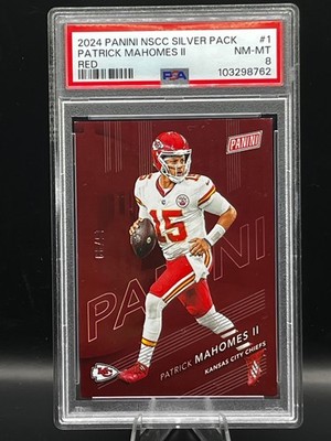 2024 Panini NSCC Silver Pack Patrick Mahomes Red #15/99 PSA 8 Jersey Number JSY#